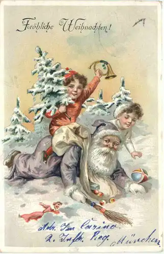 Weihnachten - Santa Claus - Prägekarte -686600