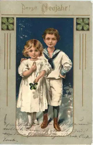 Neujahr - Kinder - Prägekarte -686660