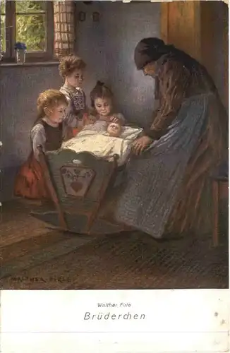 Künstler Ak Walther Firle - Brüderchen -686646