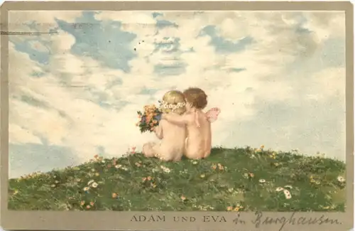 Künstler Ak Adam und Eva -686774