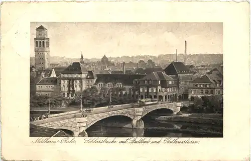 Mülheim Ruhr - Schlossbrücke mit Stadtbad -687128