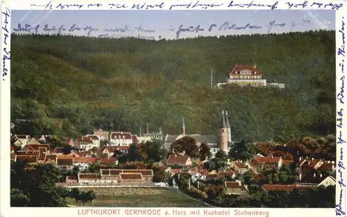 Gernrode am Harz mit Kurhotel Stubenberg - Bahnpost -687238