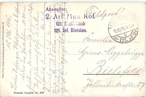 Ich habe es nicht gewollt - Feldpost 121 Inf Div -687710