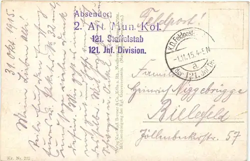 Kriegsgefangene - Feldpost 121. Inf Div -687664