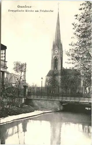 Graudenz - Evangelische Kirche am Trinkeufer gelaufen in Mischke Danzig -687672