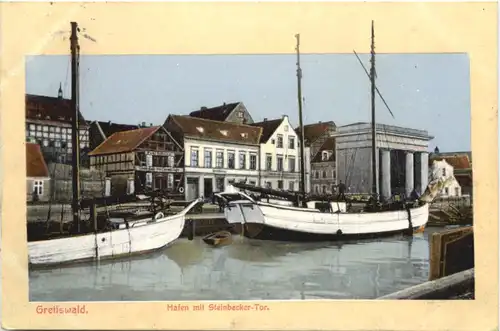 Greifswald - Hafen mit Steinbecker Tor -687780