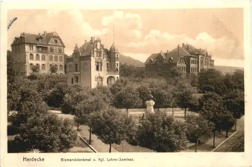 Herdecke - Bismarckdenkmal und Kgl. Lehrerseminar -687948