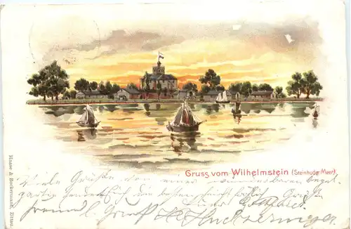 Gruss vom Wilhelmstein - Steinhuder Meer - Litho -688050