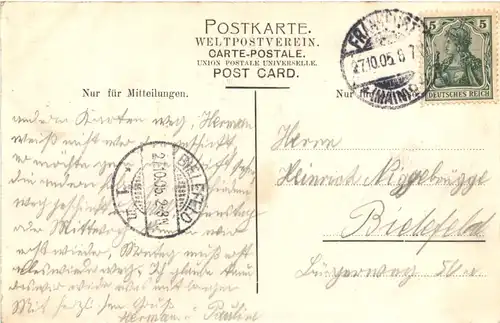 Frankfurt - Gruss von der Automobil und Fahrrad Ausstellung 1905 -688106