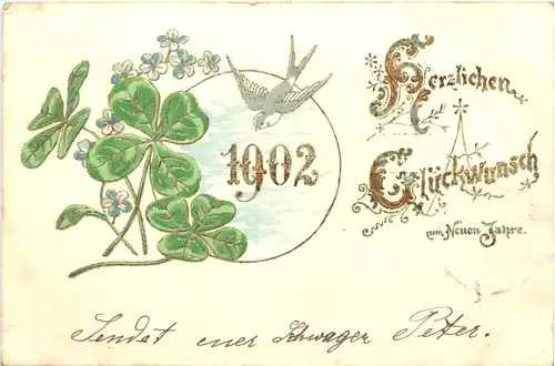 Jahreszahl 1902 - Prägekarte -688204