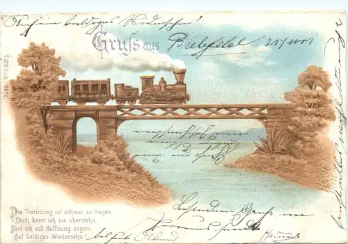Gruss aus - Prägekarte Eisenbahn -688270