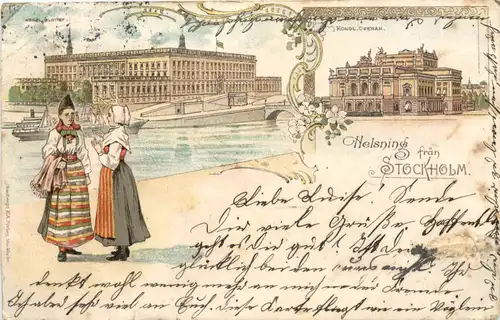 Helsning fran Stockholm - Litho -688324