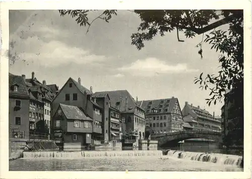 Nürnberg - Pegnitzpartie mit Fleischbrücke -689100