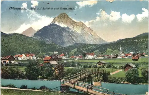 Mittenwald - Blick auf Bahnhof -689312