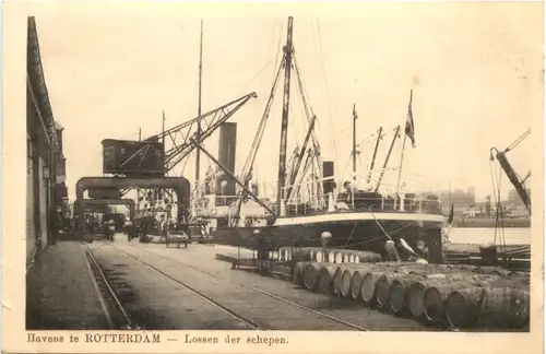 Havens te Rotterdam - Lossen der schepen -689904