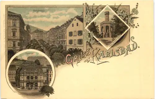 Gruss aus Karlsbad - Litho -690150