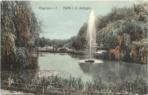 Hagenau i. E. - Partie in den Anlagen -690198