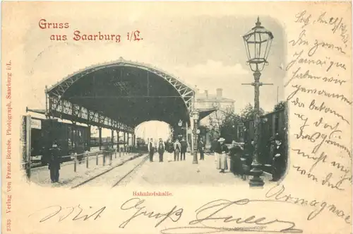 Gruss aus Saarburg - Bahnhofshalle -690490