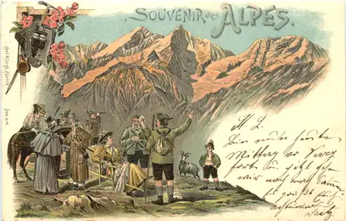 Souvenir des Alpes - Schweiz - Litho -691040