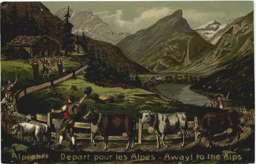 Schweiz - Alpfahrt - Prägekarte -691098