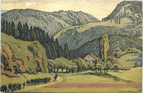 Valle du Jara pres de Fontenais - Künstler Ak E. Schlatter -691094
