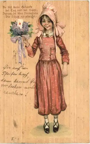 Glückwunsch - Kind mit Blumen -691344