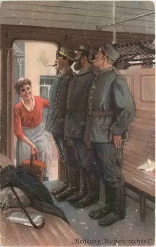 Achtung Augen rechts - Feldpost -691516