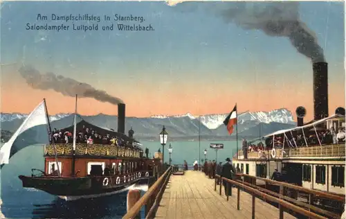 Starnberger See, mit Dampfer Luitpold u. Wittelsbach am Steg -551498