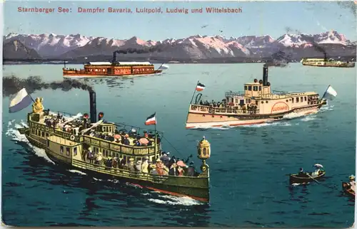 Starnberger See, Dampfer Luitpold und Bavaria, u. Ludwig u. Wittelsbach -551510