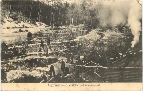 Argonnerwald - Mühle und Schwimmbad - Feldpost -691736