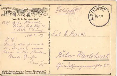 Der Unterstand - Feldpost -691776