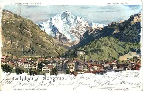 Interlaken und Jungfrau - Litho C. Steinmann -691986