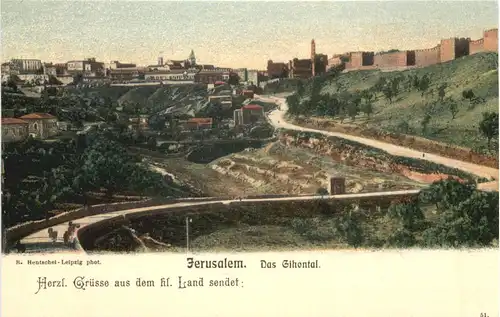 Jerusalem - Das Gihontal - Württ. Pilgerfahrt 1904 -692106