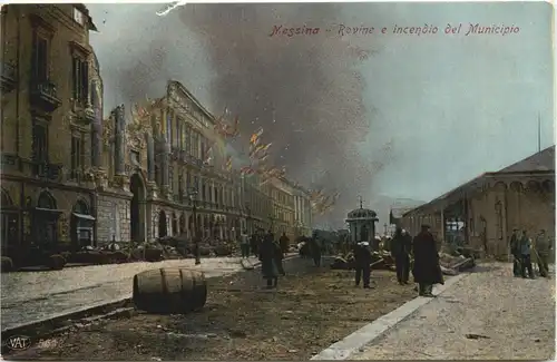 Messina - Rovine e incendio del Municipio -692170