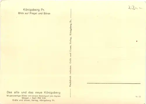 Königsberg - blick auf Pregel und Börse -692506