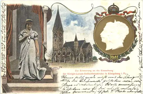 Königsberg - Einweihung Königin Gedächtniskirche - Privatganzsache - Litho -692600