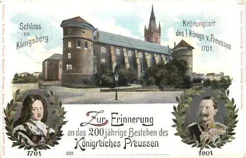 Königsberg - 200jährige Bestehen von Preussen - Privatganzsache - Litho -692606