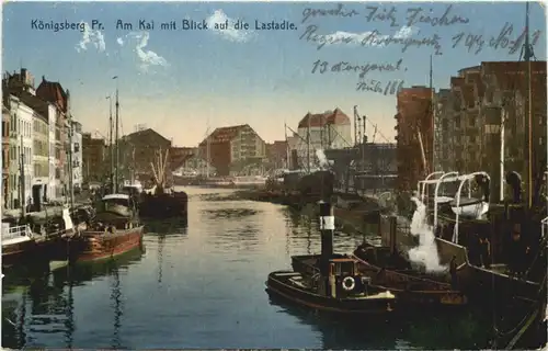 Königsberg - Am Kai mit Blick auf die Lastadie -692482
