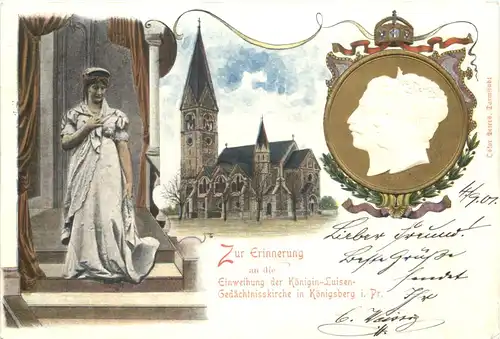 Königsberg - Einweihung Königin Gedächtniskirche - Privatganzsache - Litho -692602