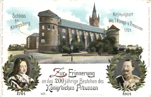 Königsberg - 200jährige Bestehen von Preussen - Privatganzsache - Litho -692610