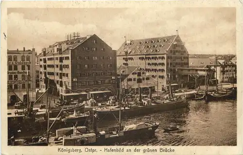 Königsberg - Hafenbild an der grünen Brücke -692624