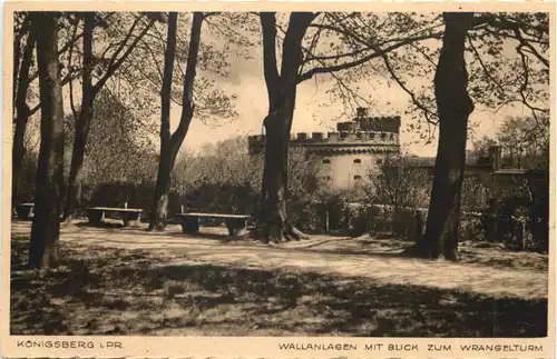 Königsberg - Wallanlagen mit Blick zum Wrangelturm -692800
