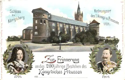 Königsberg - 200jährige Bestehen von Preussen - Privatganzsache - Litho -692612