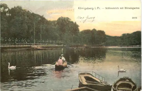 Königsberg - Schlossteich mit Börsengarten -692758