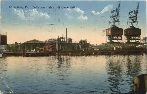 Königsberg - Partie am Hafen mit Gasanstalt -692962