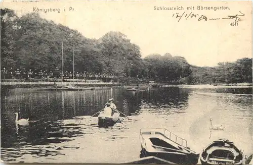 Königsberg - Schlossteich mit Börsengarten -693146