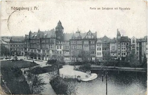 Königsberg - Partie am Schlossteich mit Münzplatz -693162
