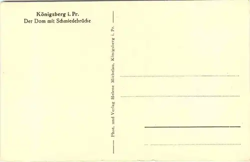 Königsberg - Der Dom mit Schmiedebrücke -693572