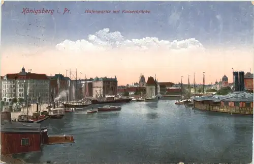 Königsberg - Hafenpartie mit Kaiserbrücke -693628