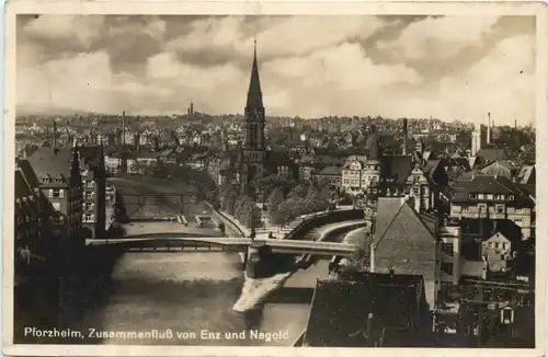 Pforzheim - Zusammenfluss von Enz und Nagold -694846